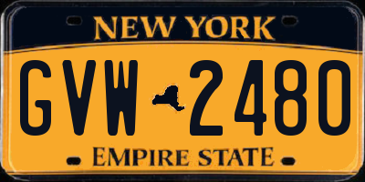 NY license plate GVW2480