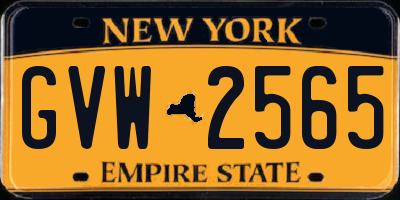 NY license plate GVW2565