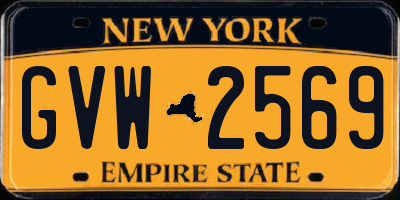 NY license plate GVW2569
