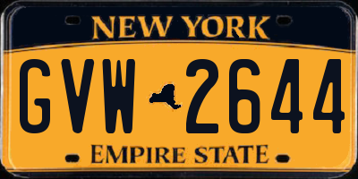 NY license plate GVW2644