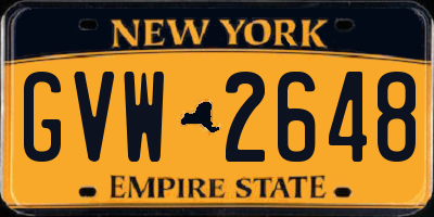 NY license plate GVW2648