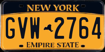 NY license plate GVW2764