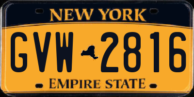 NY license plate GVW2816