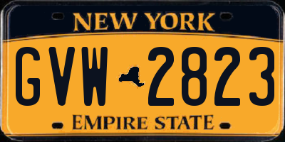 NY license plate GVW2823