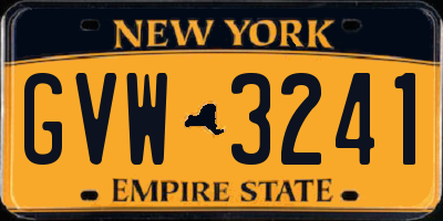 NY license plate GVW3241