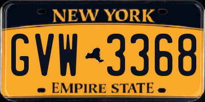 NY license plate GVW3368