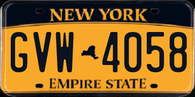 NY license plate GVW4058