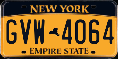 NY license plate GVW4064