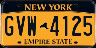 NY license plate GVW4125