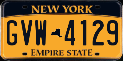 NY license plate GVW4129