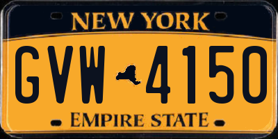 NY license plate GVW4150