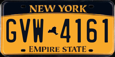 NY license plate GVW4161