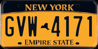 NY license plate GVW4171