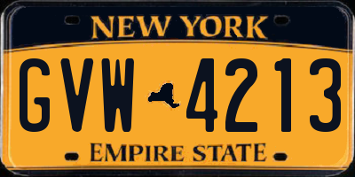 NY license plate GVW4213