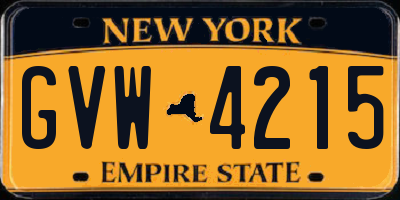 NY license plate GVW4215
