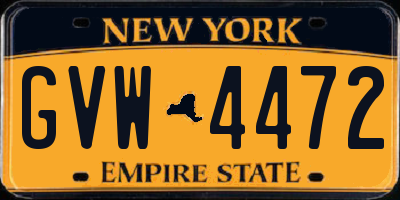 NY license plate GVW4472