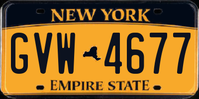 NY license plate GVW4677