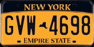 NY license plate GVW4698