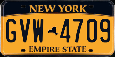 NY license plate GVW4709