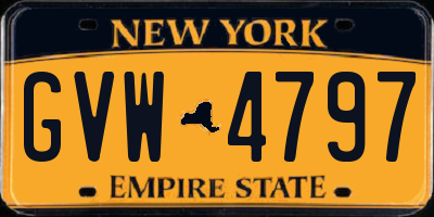 NY license plate GVW4797