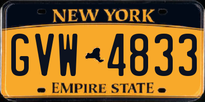NY license plate GVW4833