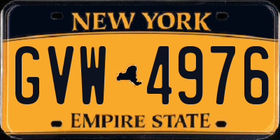 NY license plate GVW4976