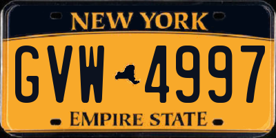 NY license plate GVW4997