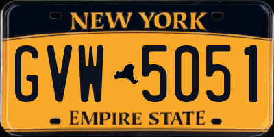 NY license plate GVW5051