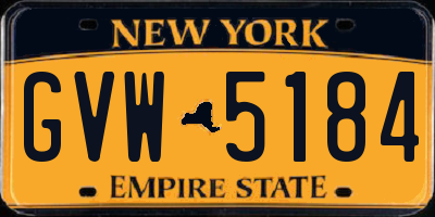 NY license plate GVW5184