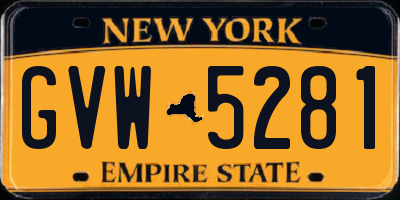 NY license plate GVW5281