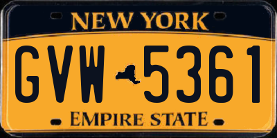 NY license plate GVW5361