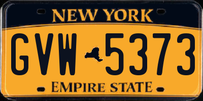 NY license plate GVW5373