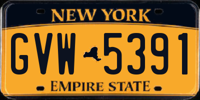 NY license plate GVW5391