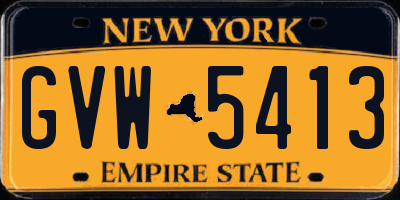 NY license plate GVW5413