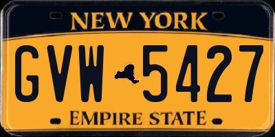 NY license plate GVW5427