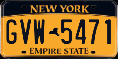NY license plate GVW5471