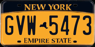 NY license plate GVW5473