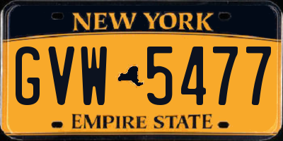 NY license plate GVW5477