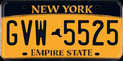 NY license plate GVW5525