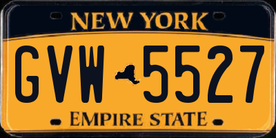 NY license plate GVW5527