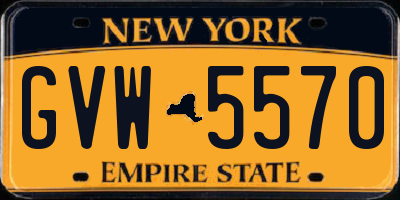 NY license plate GVW5570