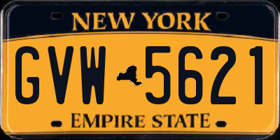NY license plate GVW5621