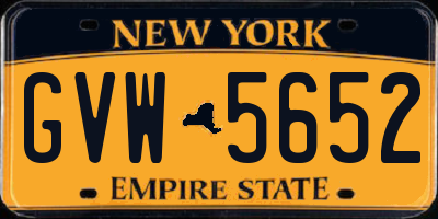 NY license plate GVW5652