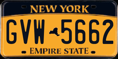 NY license plate GVW5662