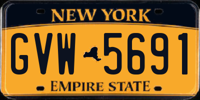NY license plate GVW5691