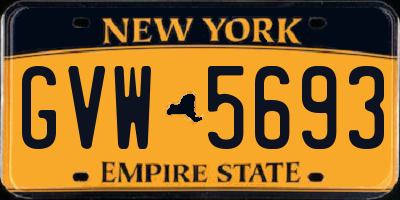 NY license plate GVW5693