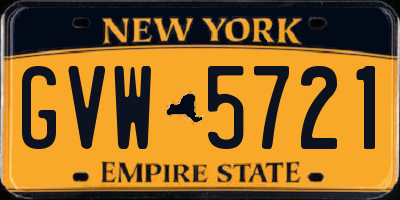 NY license plate GVW5721