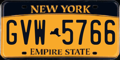 NY license plate GVW5766