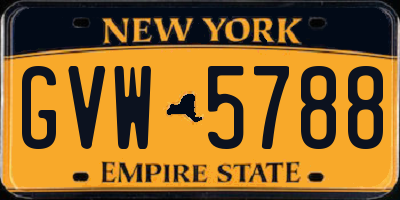 NY license plate GVW5788
