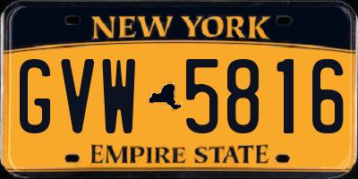 NY license plate GVW5816